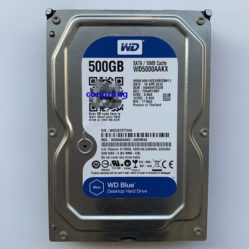 WD BLUE 500 ⰡƮ  ϵ ̺ ũ 3.5 &7200RPM 16M ĳ SATA III 6 ⰡƮ/ 500G HDD HD ϵ ũ ũž ǻ 